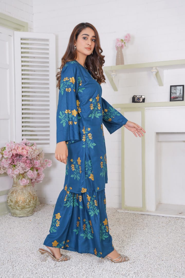Horizon Sharara ( Stitched 2 Pcs)